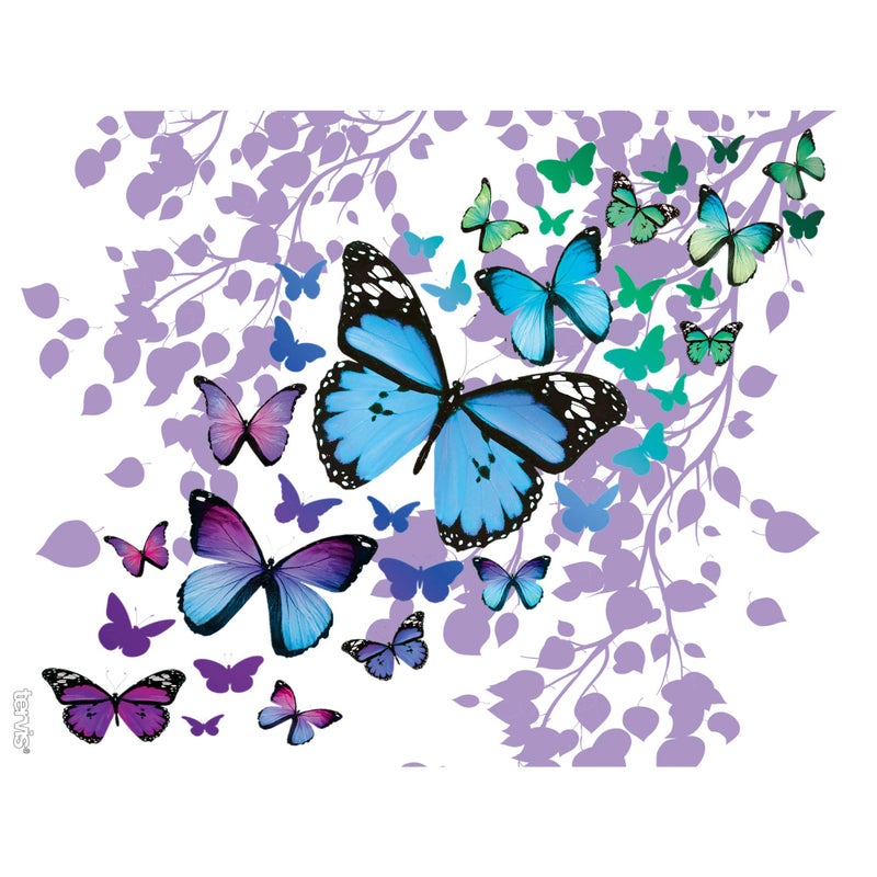 Tervis Blue Endless Butterfly Made in USA Double Walled Insulated Tumbler Travel Cup Keeps Drinks Cold & Hot, 24oz, Classic - Image 1